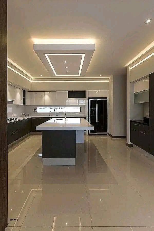 Modern kitchen with sophisticated lighting design